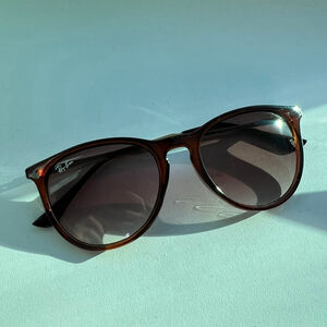 Ray Ban Brown Gold Frame Sunglasses Polarized Womens Gradient Lens 4171